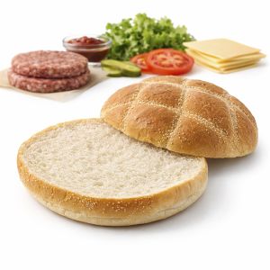 PAN HAMBURGUESA BUFFALO PARRILLA 12cm/90gr PAQUETE 6und (CAJA 8 PAQUETES)