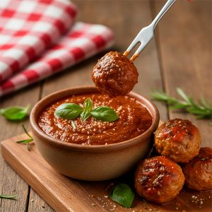 SALSA PARA ALBONDIGA "D'LUX" BANDEJA 3KG (CAJA 2 BANDEJAS)