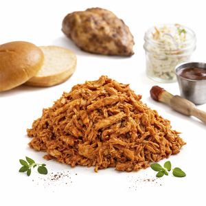 PULLED CHICKEN BRASEADO BANDEJA 1kg (CAJA 6 BANDEJAS)