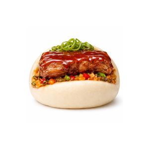 BAO RELLENO DE WOK COSTILLA BBQ 90gr/aprox, BANDEJA 12und (CAJA 2 BANDEJAS)