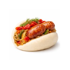 BAO RELLENO DE CHORIZO 90gr/aprox, BANDEJA 12und (CAJA 2 BANDEJAS)